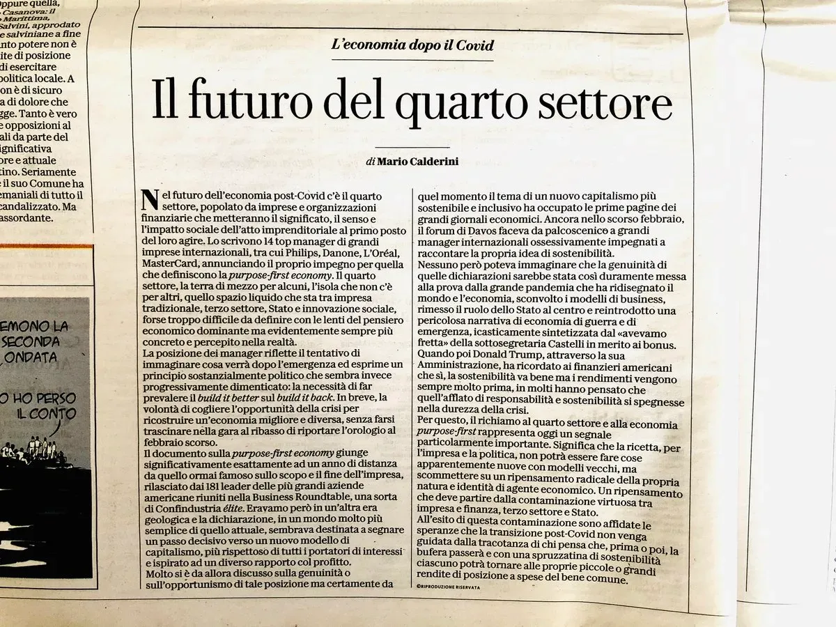 Il futuro del quarto settore