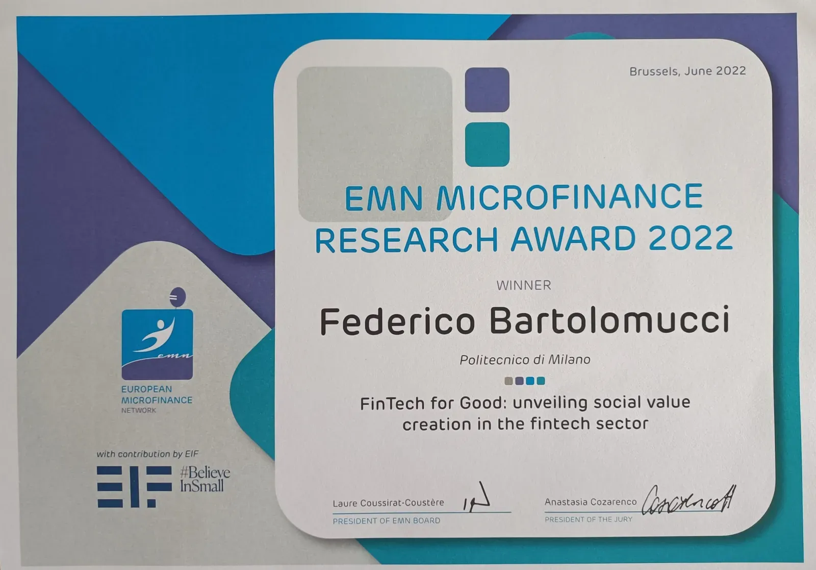 Tiresia researchers won the 2022 EMN Research Award