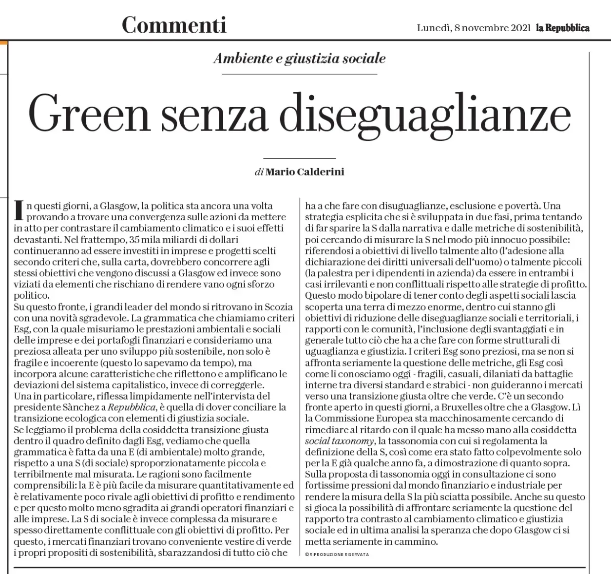 Green senza diseguaglianze
